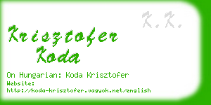 krisztofer koda business card